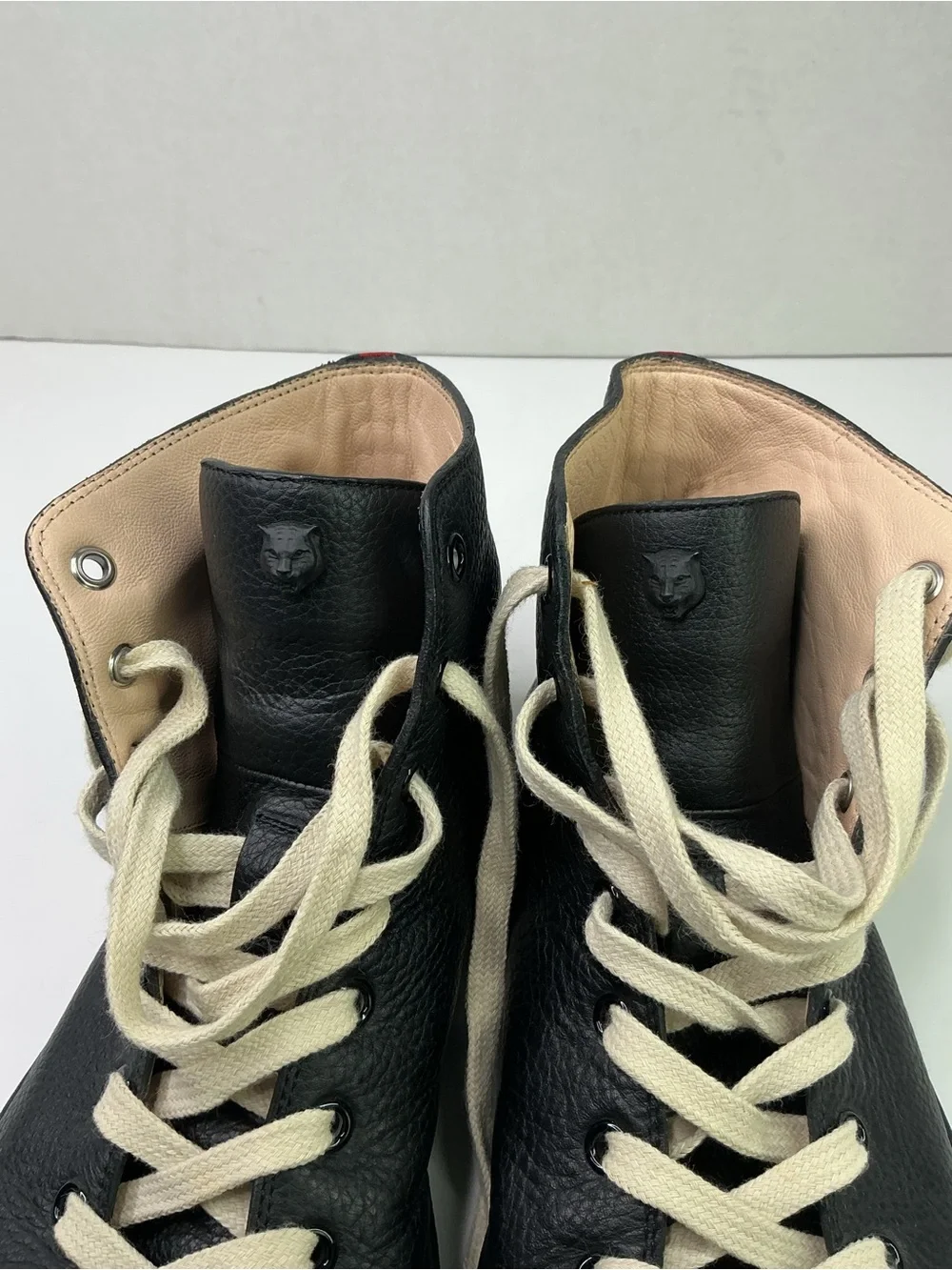 Gucci black leather high-top sneakers